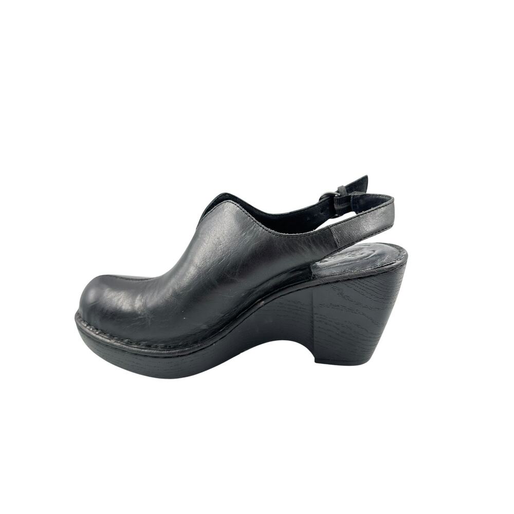 Born Black Leather Slingback Clogs Heels Women Size US 9M Comfort Casual Career - Picture 5 of 11